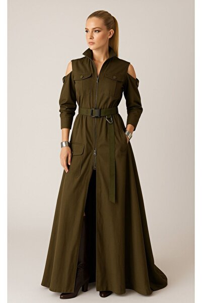 ALYEL NAKER Utility Stil Maxi Boy Özel Tasarım Davet Elbisesi