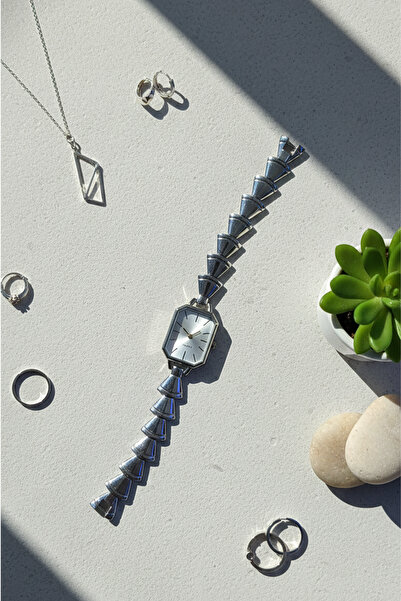 İnogge Goldfer Mystic Design Silver Case Silver Band Women's Wristwatch