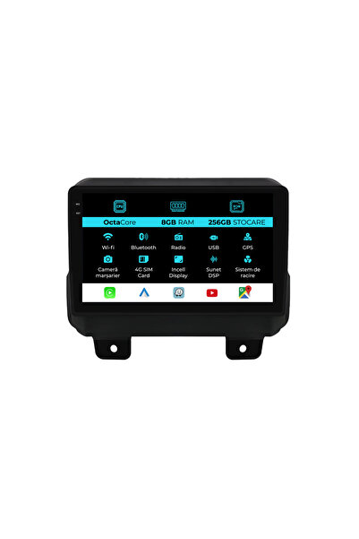 NavStore Dedicated Navigation Jeep Wrangler 4 (2018-2022), 9Inch, 8Gb Ram, 256Gb Storage, Carplay