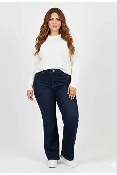 LİYACA Plus Size Flared Lycra Jeans