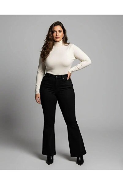 LİYACA Plus Size Flared Lycra Jeans