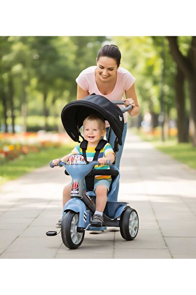 TOHA Müzikli Üç Tekerlekli Bisiklet | Ebeveyn Kontrollü-Gölgelikli ve Emniyet Kemerli Çocuk Bisikleti