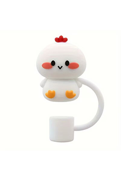FESECRAFT Thermos Compatible Chick Accessory/Animal Figured Straw Protector/Straw Cover/Straw Stopper