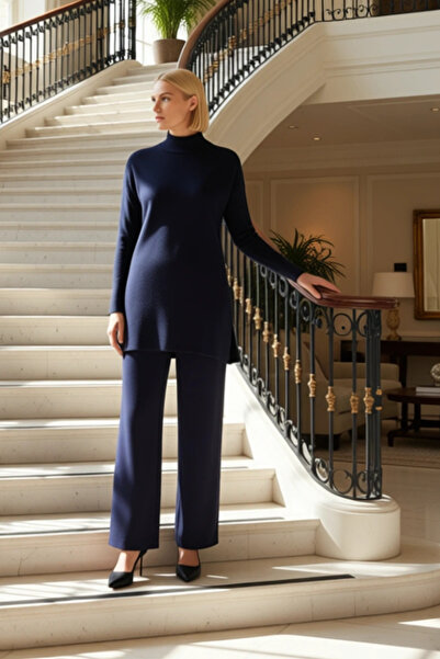 BENERLY Pantaloni de damă cu talie înaltă, cu guler înalt, cu mânecă lungă, t...