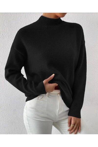 soonaksesuar   Women's Long Sleeve Turtleneck Knitwear Blouse