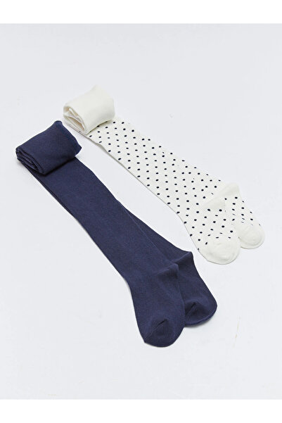 LC Waikiki LCW Kids Екру момичешки чорапогащи, 2 броя в пакет