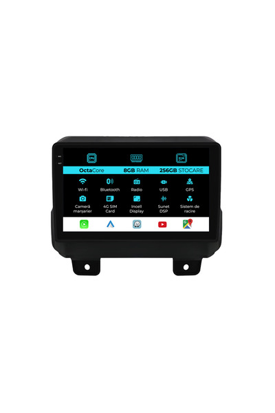 NavStore Dedicated Navigation Jeep Wrangler 4 (2018-2022), 2K, 8Gb Ram, 256Gb Storage, Carplay