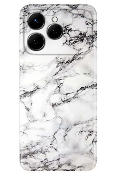 TECNO Spark 40 4G (KM5n) Kılıf Renkli Silikon Baskılı TPU Banyo Mermer