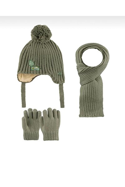 ROYAM Kitti 1-4 Years Old Boys' Scarf, Beanie, Gloves Set with Fleece Inside 3-Piece Set 25160-05