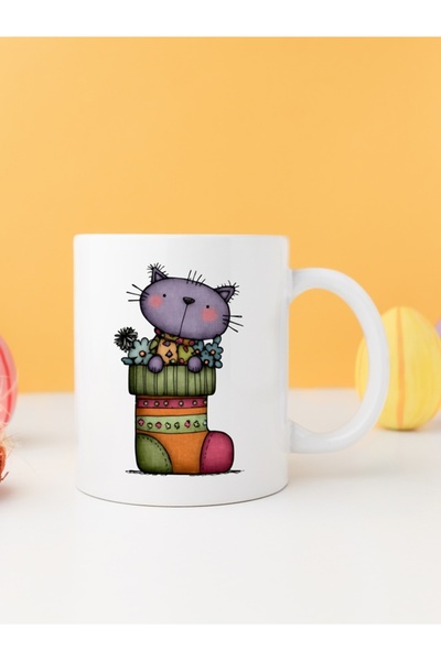 IŞILAY PROMOSYON كوب قهوة مضحك بتصميم قطط الكريسماس موديل 20