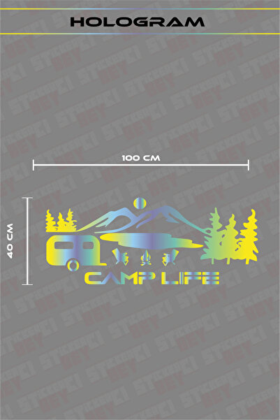 STİCKERCI BEY Camp Life Written on Caravan Sticker Coating