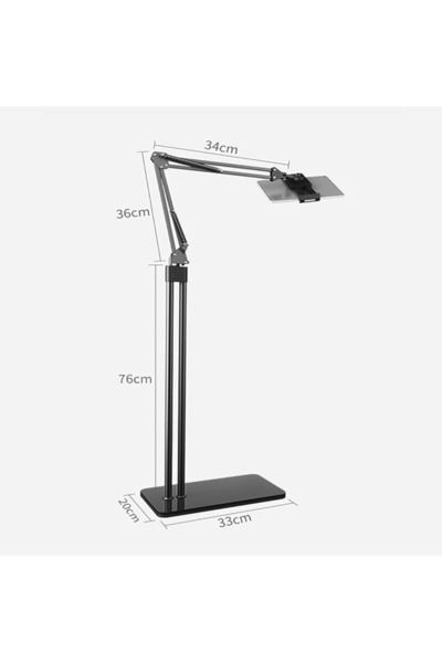 BESTONE 2-in-1 Adjustable Stand for 4.6-12.5 Inch Phones & Tablets: Versatile for Bedside, Desktop, Floor