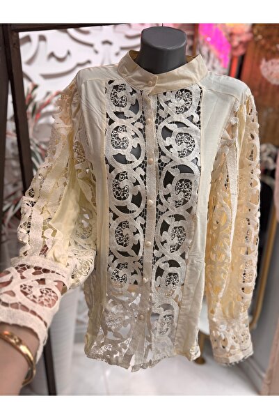 ŞEHRAZAT BUTİK Lace Buttoned Design Stylish Shirt