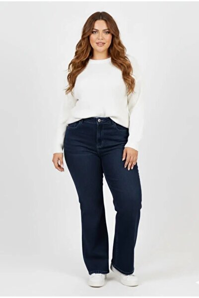 LİYACA Plus Size Flared Lycra Jeans