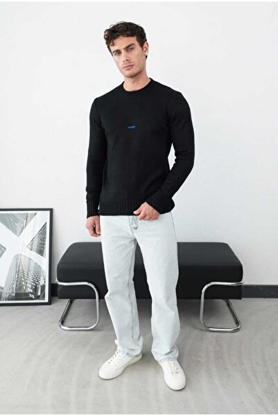 serline Silence Minimal Embroidery Detailed Sweater