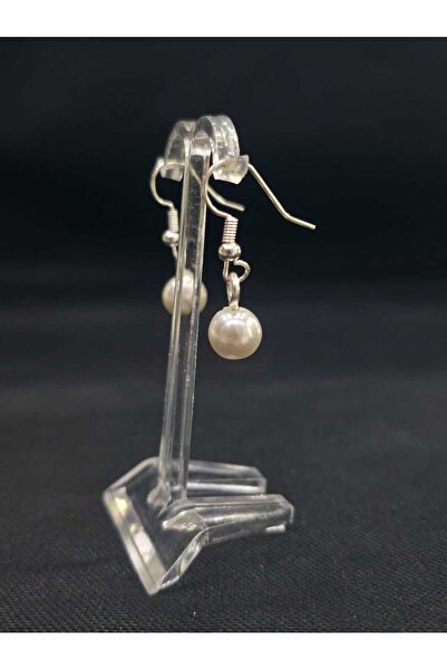 sarıyer silver Majorca Pearl Stylish Dangle Design 8 Mm. Measure Mallorca Pearl Steel Earrings