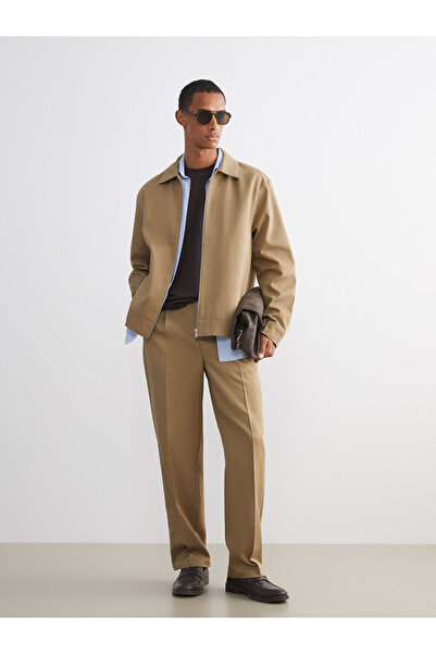 LC Waikiki Vision Beige Standard Fit Shirt Collar Men's Coat