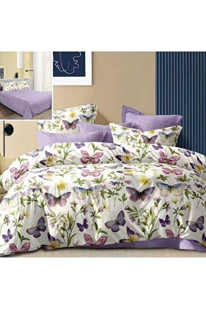 NufJoy Double bed linen Polycotton 4 pieces, sheet 230x250 duvet cover 200x230, 2 pillowcases 50x70