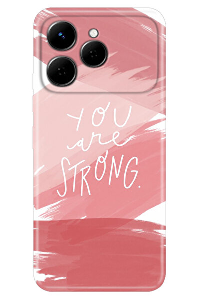 TECNO Spark 40 4G (KM5n) Kılıf Dekoratif Silikon Baskılı Kapak You Are Strong