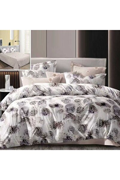 NufJoy Policotton 4-piece Double Bed Linen Set 230x250/200x230/50x70 Beige Blossom