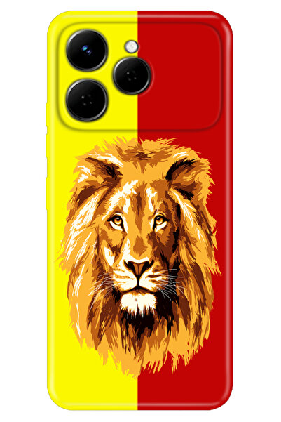 TECNO Spark 40 4G (KM5n) Kılıf Renkli Silikon Baskılı TPU Sarı Kırmızı Parçal...