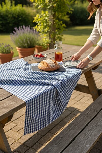 Sofline 100% Cotton Checkered Table Cloth (170X170 cm) |   Pötikare Picnic Mat