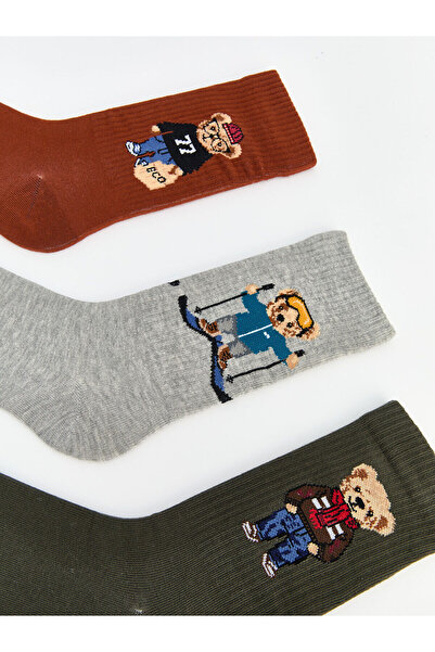 LC Waikiki Bear Teddy με τύπωμα Ανδρικές κάλτσες 5-συσκευασία (W5)