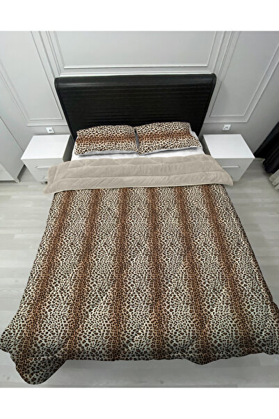 yok yok evim eve dair her şey Welsoft Fluffy Double-Sided Sleeping Set with Leopard Pattern