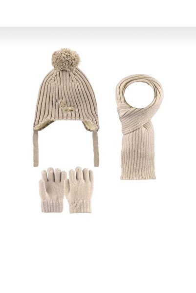 ROYAM Kitti 1-4 Years Old Boys' Scarf, Beanie, Gloves Set with Fleece Inside 3-Piece Set 25160-05