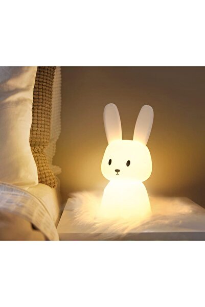 YHRY Night Light for Kids Cute Bunny - USB Rechargeable Silicone, 7 Colors, 3-Hour Timer, BPA Free