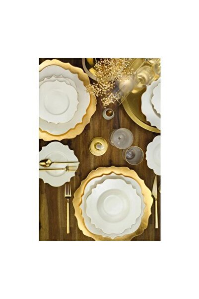 Porland Vintage Altın Yaldız 24 Parça 6 Kişilik Yemek Takımı