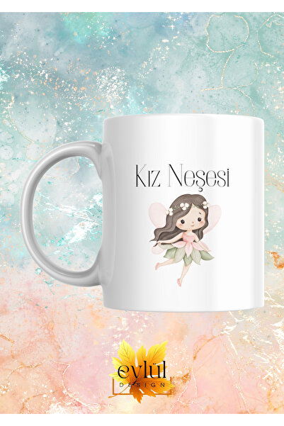 Eylül Design Girl's Joy Written Special Design Fun Fairy Printed Mug Cup Gift...