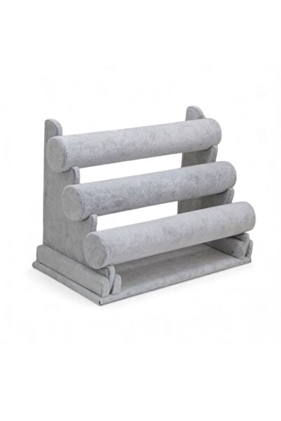 Akyüz Dekor 3 Katlı Çıkarılabilir Kadife Bileklik ve Saat Standı