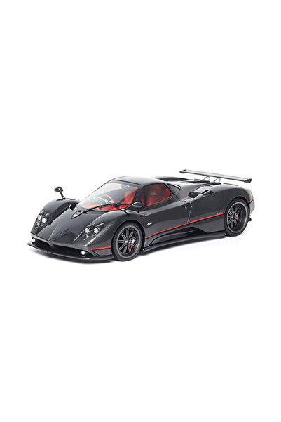 Almost Real Macheta auto, PAGANI ZONDA F - 2015 - NEGRU CARBON LUCIU CU DUNGA ROSIE 1:18