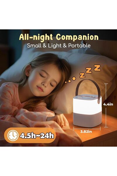 AMERTEER Rechargeable Touch Night Light - Dimmable LED Bedside Lamp, 3 Color Temperatures, Type-C