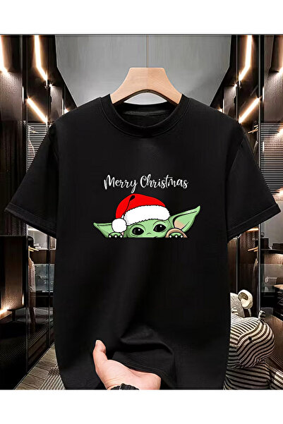 BG BASKI ATÖLYESİ Yeni Yıl Temalı Merry Christmas 2026 Baskılı Unisex Basic Bisiklet Yaka Tişört