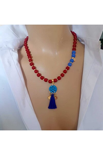 shop Taraftar Renkleri Doğal Taş Unisex Kolye Renk Seçenekli