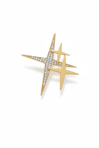 maia Büyük Yıldız Broş – Altın Renk – Taş Detaylı