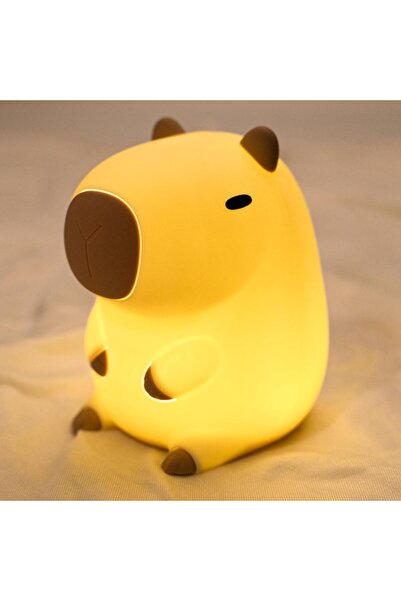 ZHTMFYZ Capybara Night Light - LED Silicone Squishy Animal Lamp, Dimmable Rechargeable Touch Nightlight