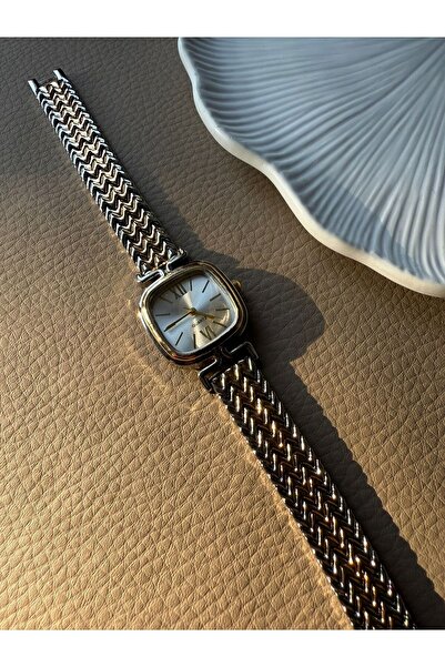 rubsey Minimal Metal Kordon Vintage Kadın Kol Saati Çift Renk