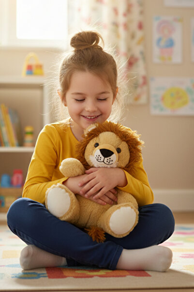 craftivio Sevimli Aslan Peluş Oyuncak 25 cm Uyku Arkadaşı