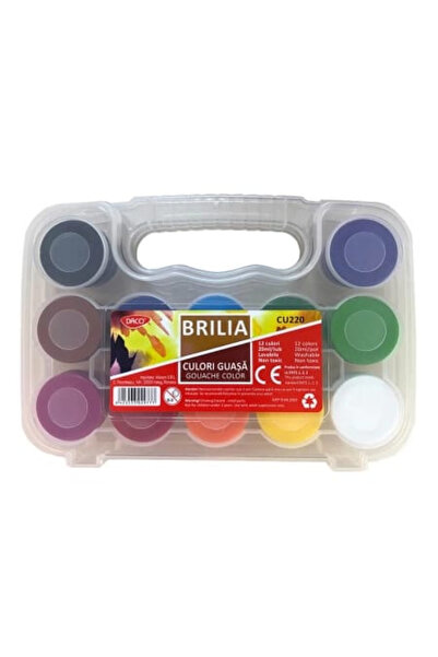 Daco Vopsele Brilia Guașă, 12 culori, tuburi de 20 ml