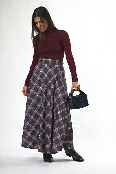 ABBRA Γυναικεία φούστα με επένδυση καρό