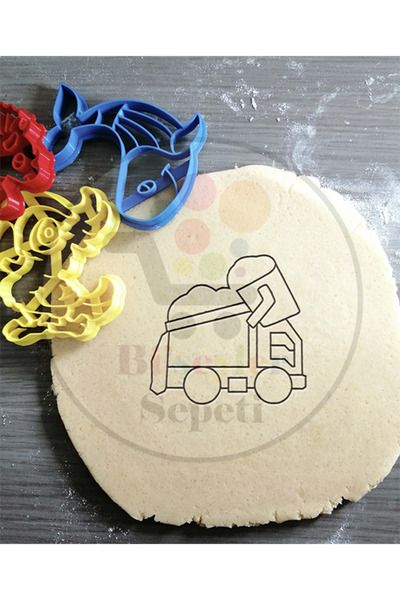Bi'şeyler Sepeti قالب كوكيز على شكل شاحنة قلابة