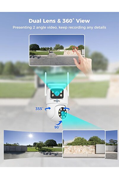 Generic Hiseeu Wireless Outdoor Security Camera System, Dual Lens, 5G/2.4G WiFi, Full HD
