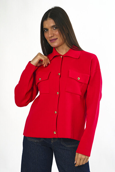 ABBRA Women's Buttoned Knit Cardigan with Pockets