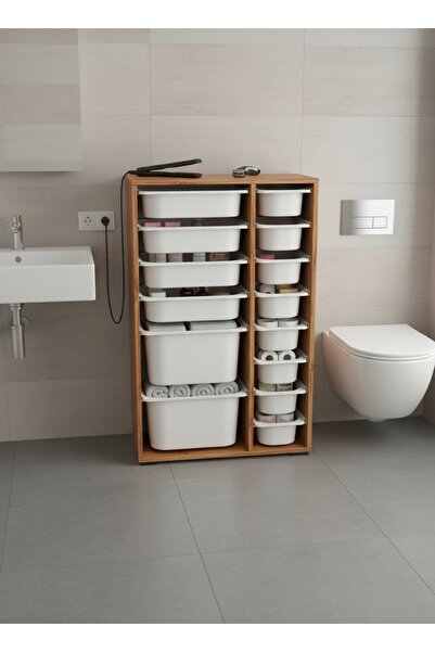 Pratico Rine 14 Sepetli Çok Amaçlı Banyo Dolabı Tropik Ceviz 2D4K8U