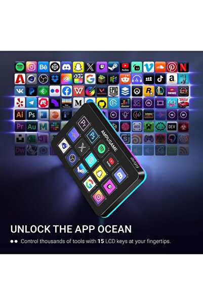 Fifine AmpliGame Stream Controller with 15 Macro Keys (D6)