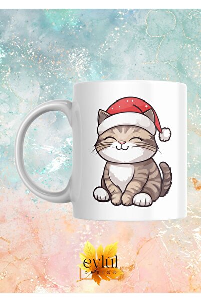 Eylül Design New Year Themed Cute Cat New Year Special Design Printed Mug Cup...