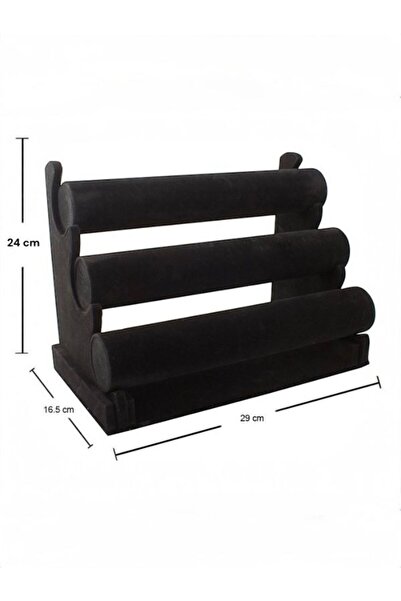 Akyüz Dekor 3 Katlı Çıkarılabilir Kadife Bileklik ve Saat Standı